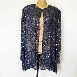 ADRIANNA PAPELL EVENING Beaded Sequin Jacket
